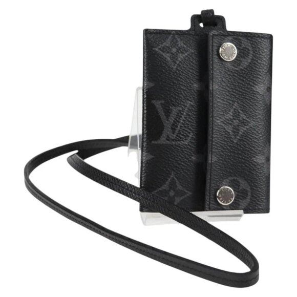 LOUIS VUITTON Monogram Eclipse Porte Cartes On Strap - Picture 1 of 16